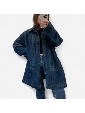Vintage 90’s Denim Chore Jacket Oversized Workwear Utility